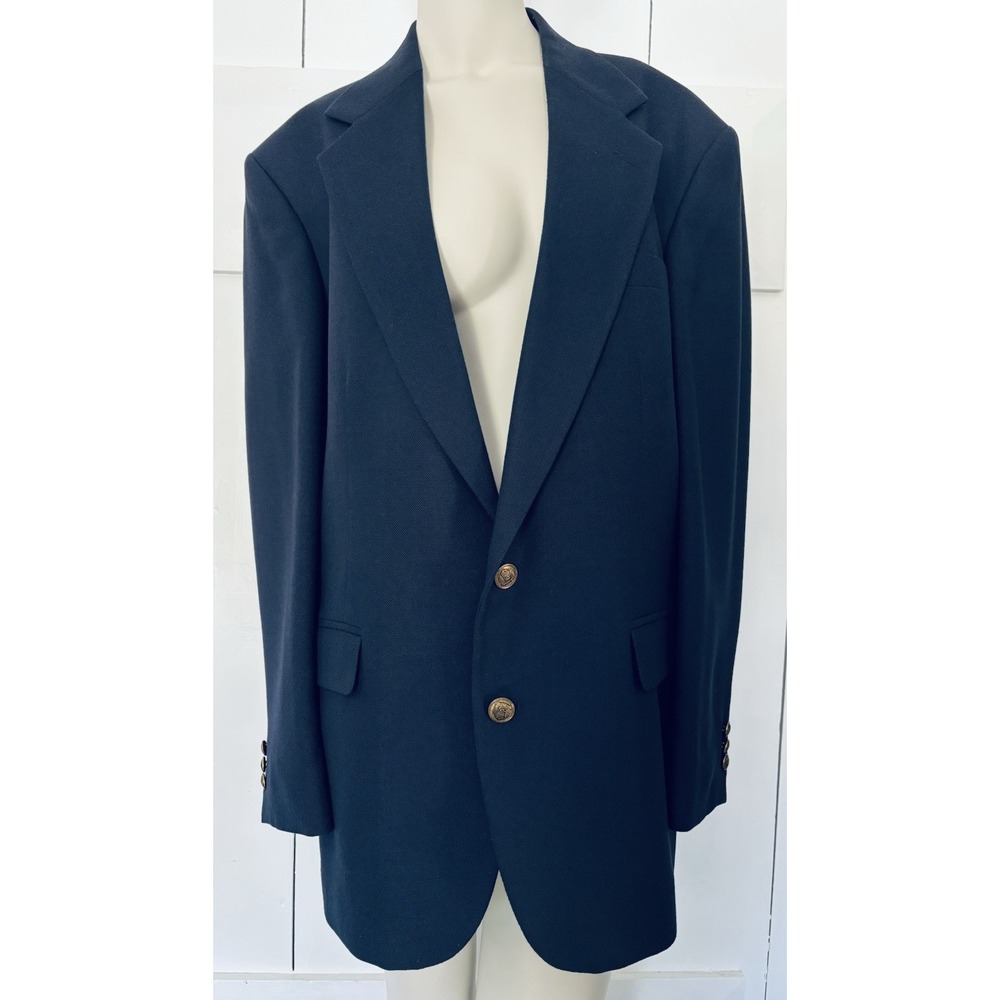 Haggar Gentleman's Fit Blue Tweed Lined Sports Coat Blazer Jacket Men's‎ 42 USA